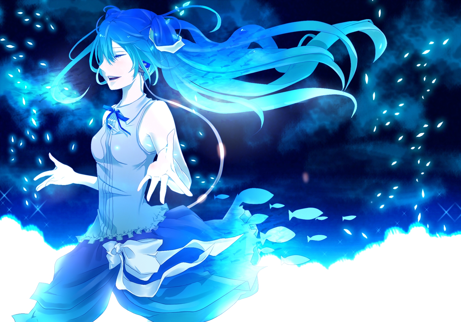 blue_hair, hatsune_miku, suzuya_(appon65122), vocaloid