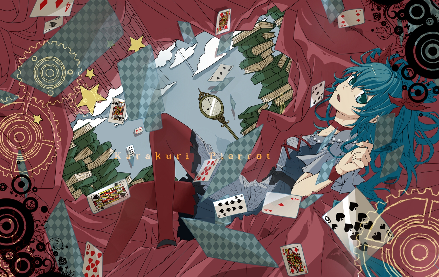 book, hatsune_miku, karakuri_pierrot_(vocaloid), suzuya_(appon65122), vocaloid