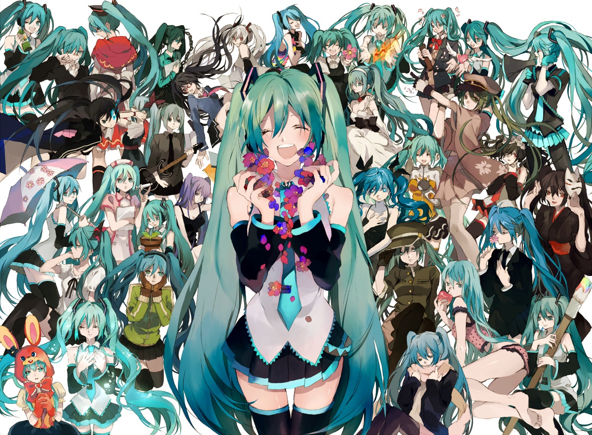 1925_(vocaloid), cantarella_(vocaloid), deep-sea_girl_(vocaloid), hatsune_miku, hello_planet_(vocaloid), koi_wa_sensou_(vocaloid), kuroi_mato, matryoshka_(vocaloid)