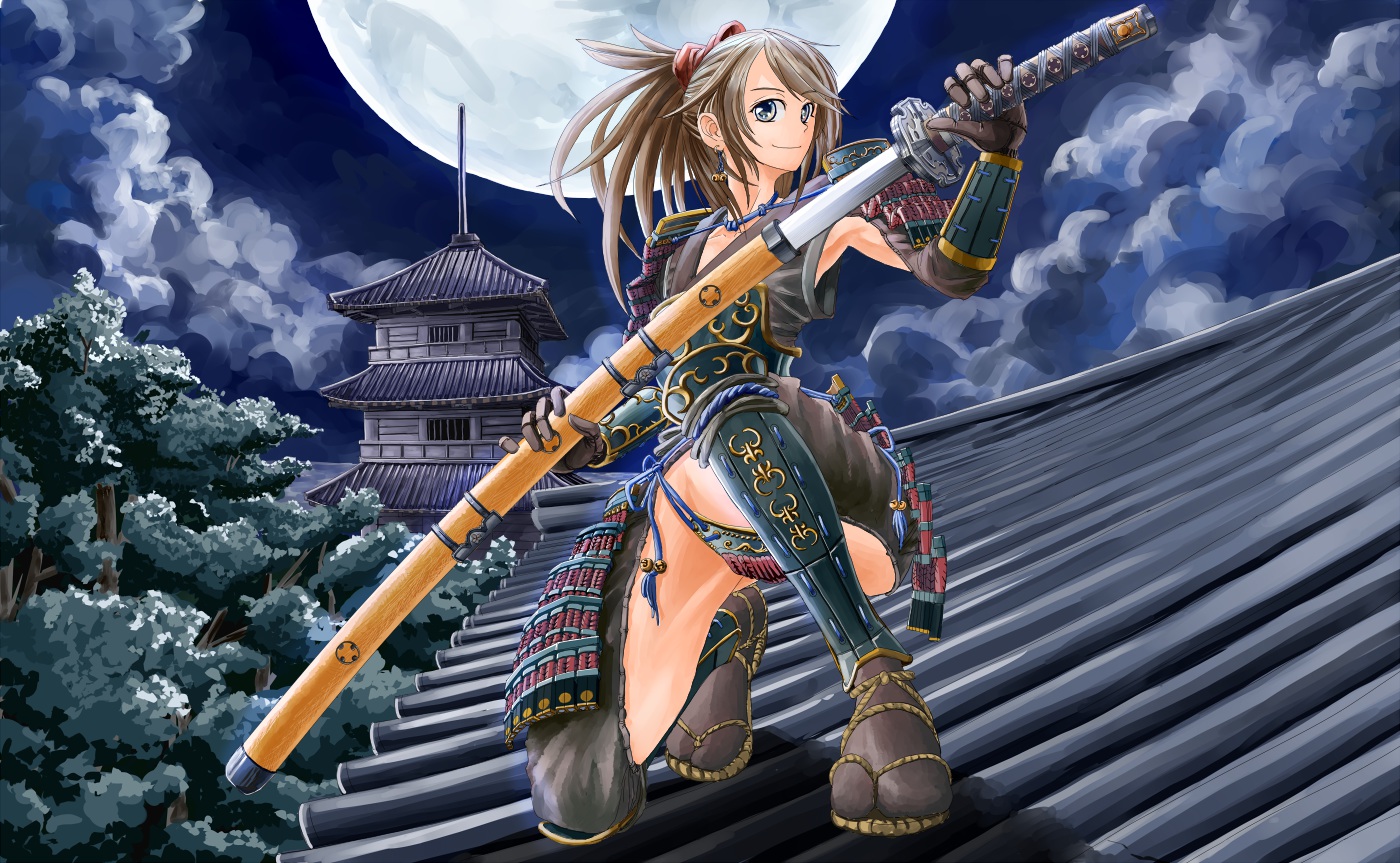 armor, samurai, sword, tetrapod, weapon