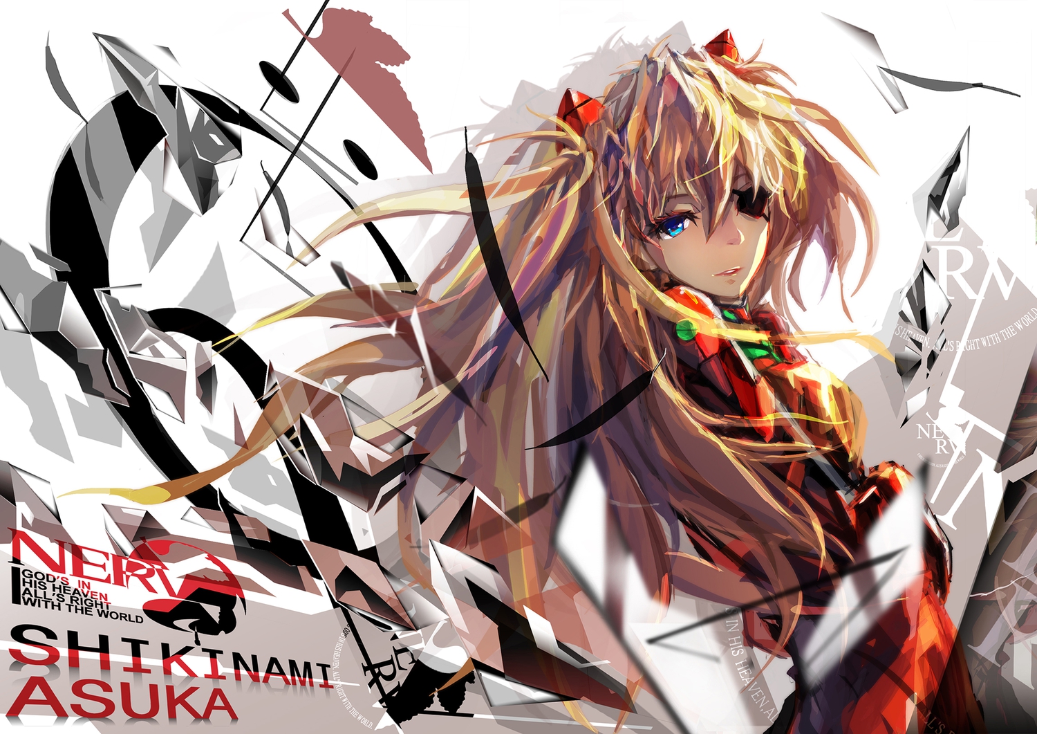 blue_eyes, brown_hair, eyepatch, kxxxxxxxxxxx, neon_genesis_evangelion, soryu_asuka_langley