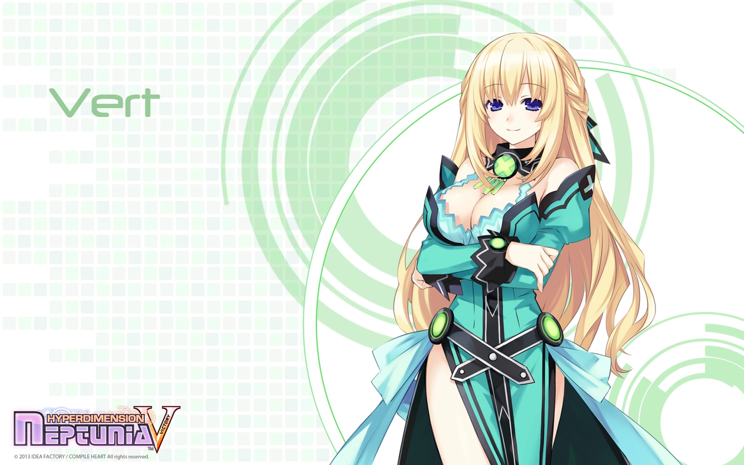 blonde_hair, blue_eyes, hyperdimension_neptunia, long_hair, tsunako, vert