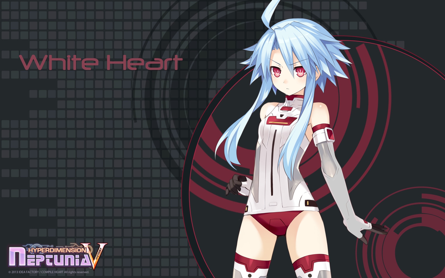 blanc, blue_hair, breasts, hyperdimension_neptunia, red_eyes, short_hair, tsunako, white_heart