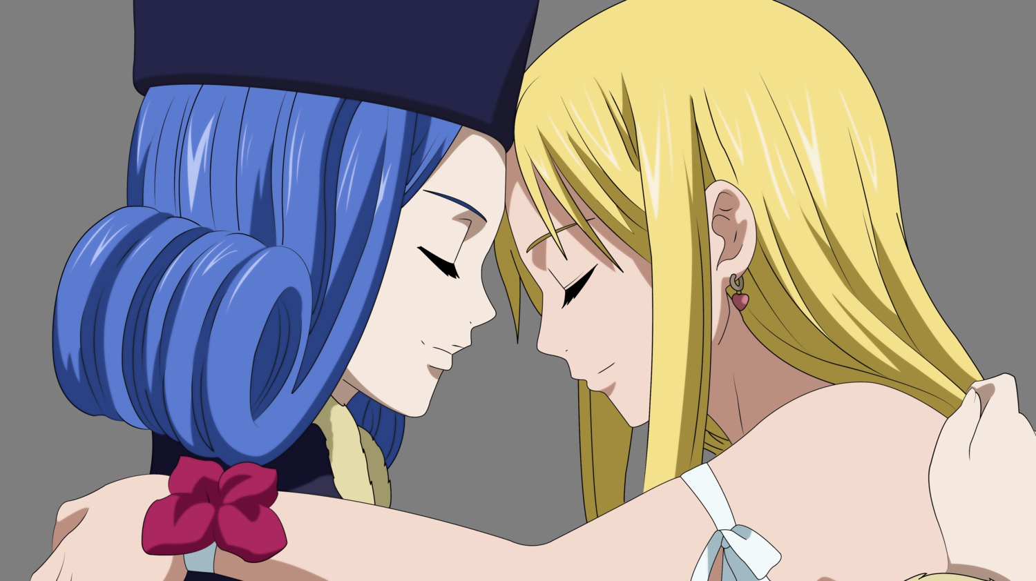 blonde_hair, blue_hair, fairy_tail, juvia_loxar, lucy_heartfilia, transparent, vector