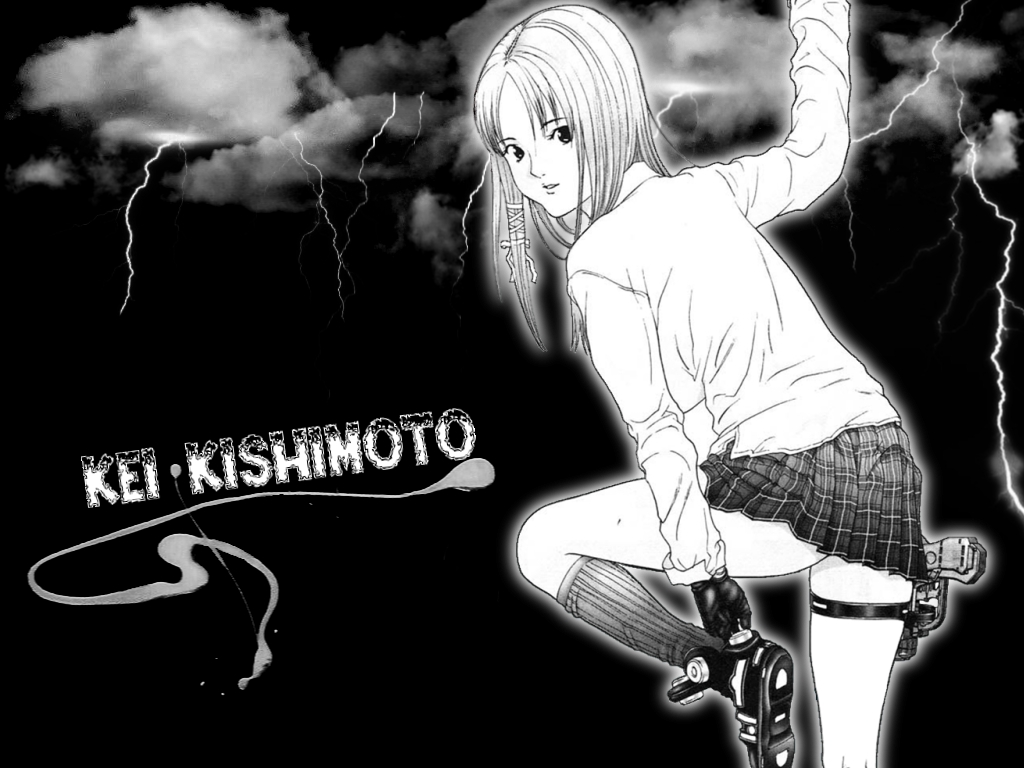 black, gantz, kishimoto_kei, monochrome