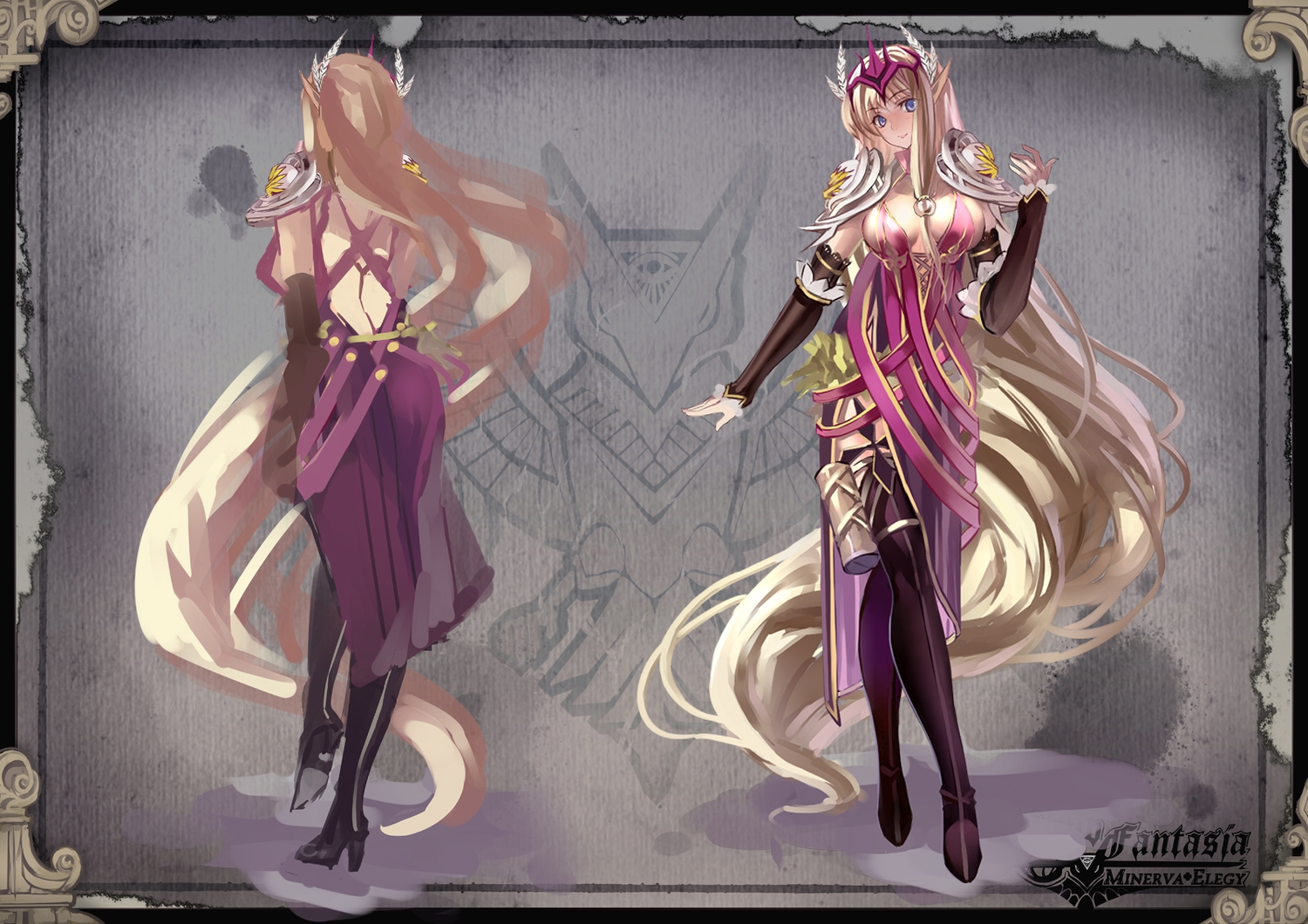 blonde_hair, blue_eyes, elbow_gloves, gloves, long_hair, miyazaki_byou, original, pixiv_fantasia