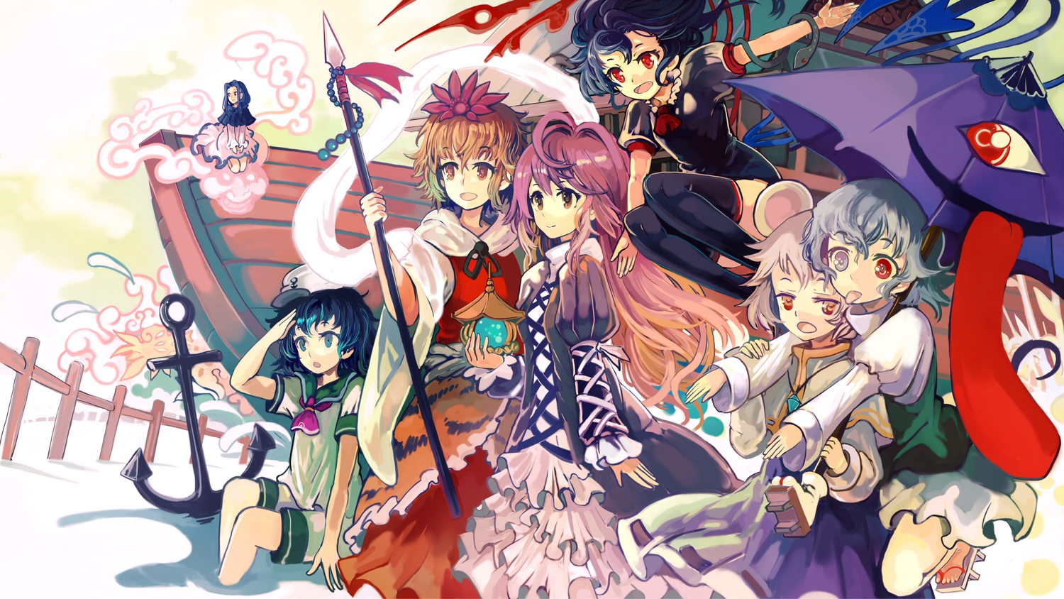 group, hijiri_byakuren, houjuu_nue, kumoi_ichirin, mousegirl, murasa_minamitsu, nazrin, ryuuri_susuki