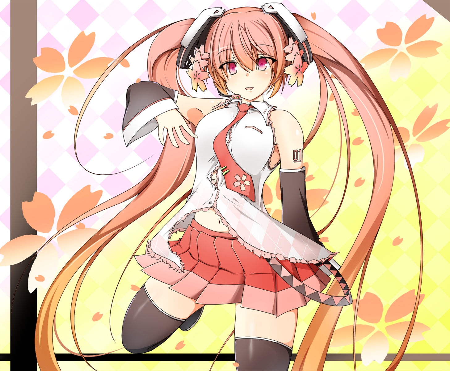 hatsune_miku, kyuchan, sakura_miku, vocaloid