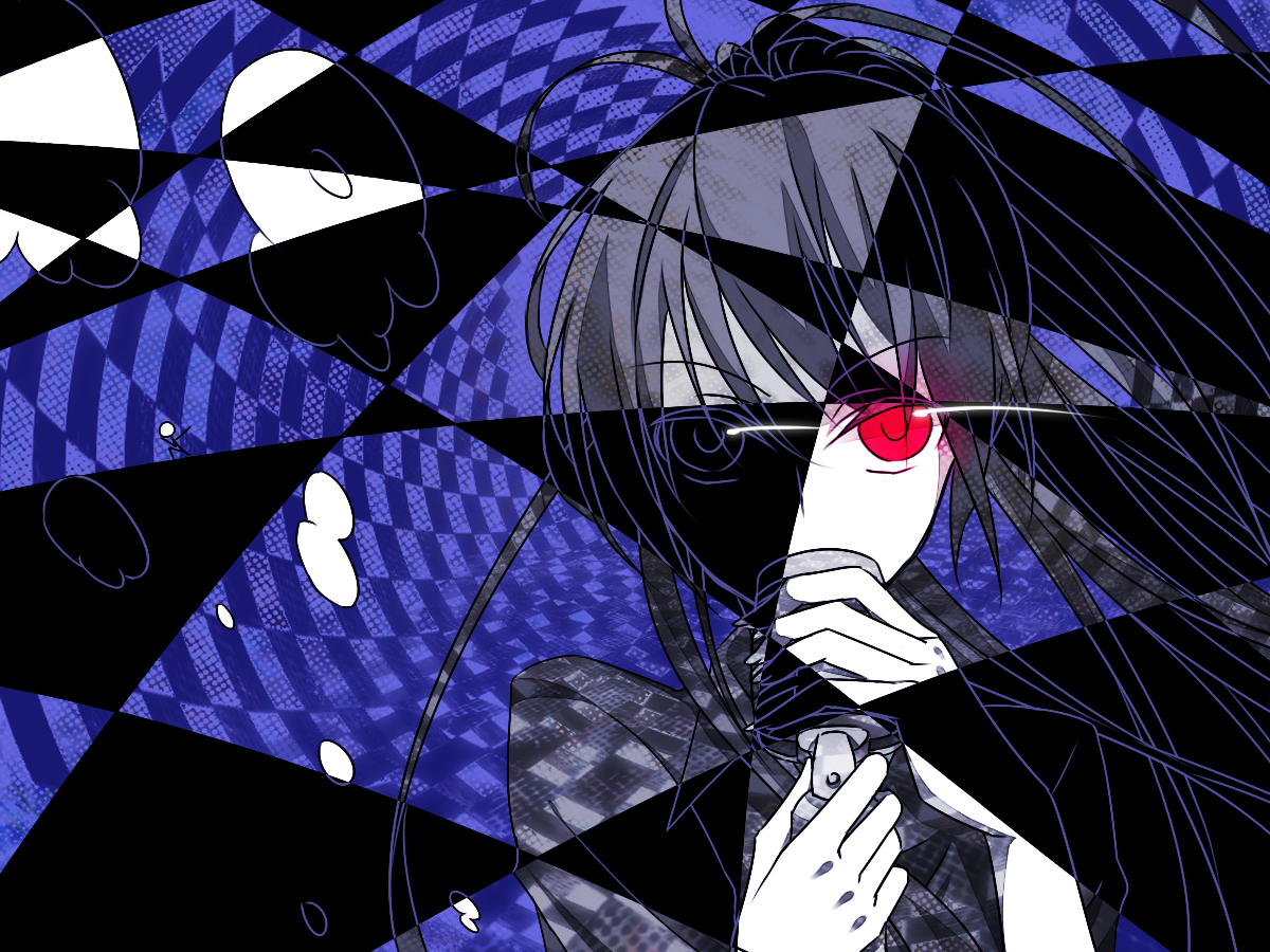 close, long_hair, mizki, mozukugumi, ponytail, red_eyes, vocaloid