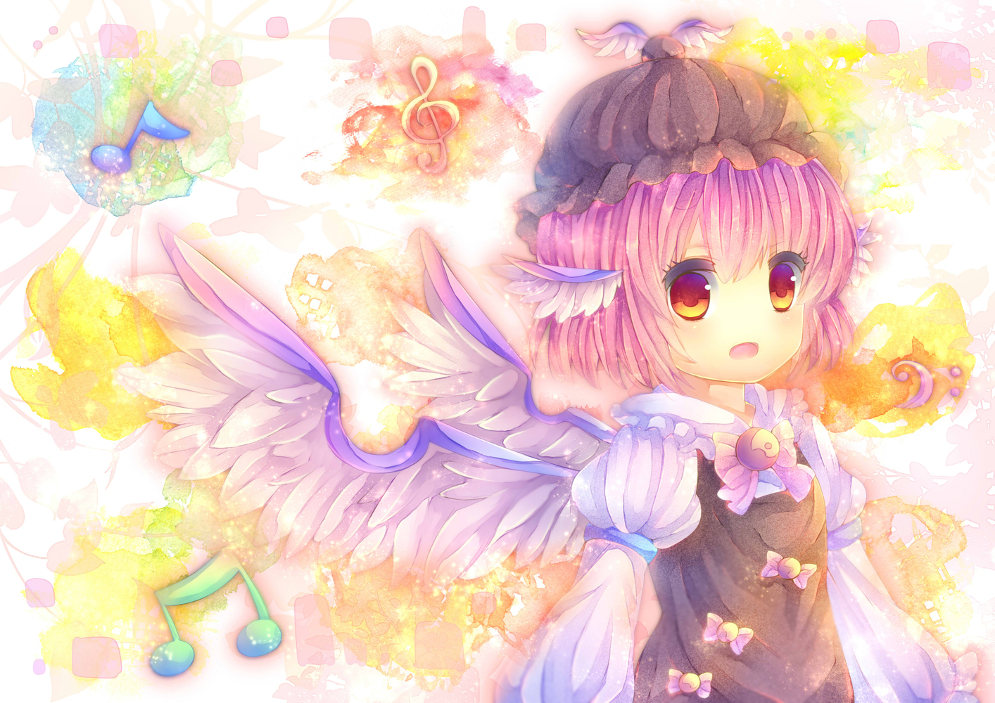 mystia_lorelei, pink_hair, touhou, uta_(kuroneko), wings