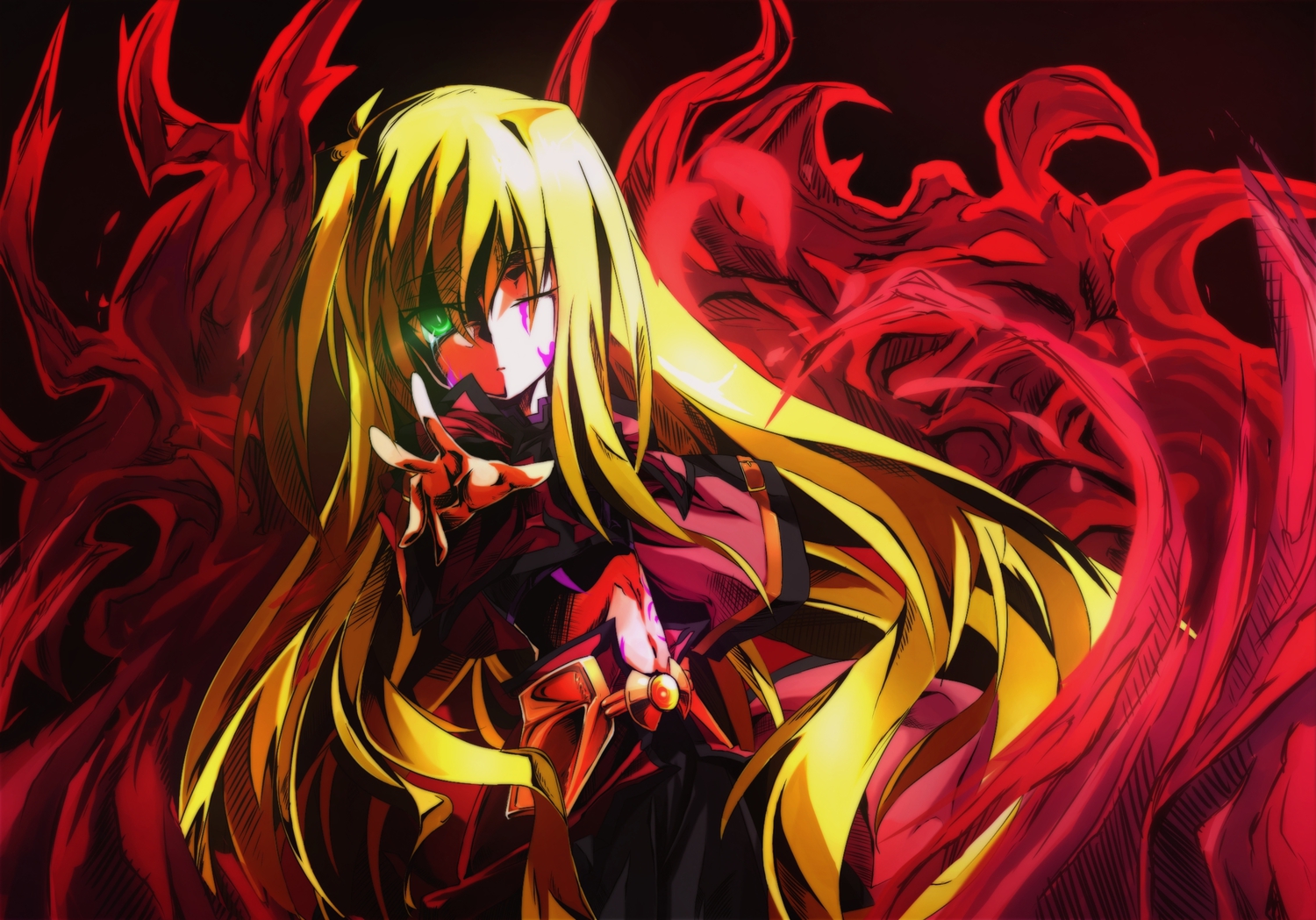 blonde_hair, bygddd5, green_eyes, long_hair, mahou_shoujo_lyrical_nanoha, mahou_shoujo_lyrical_nanoha_a's, u-d_(character)