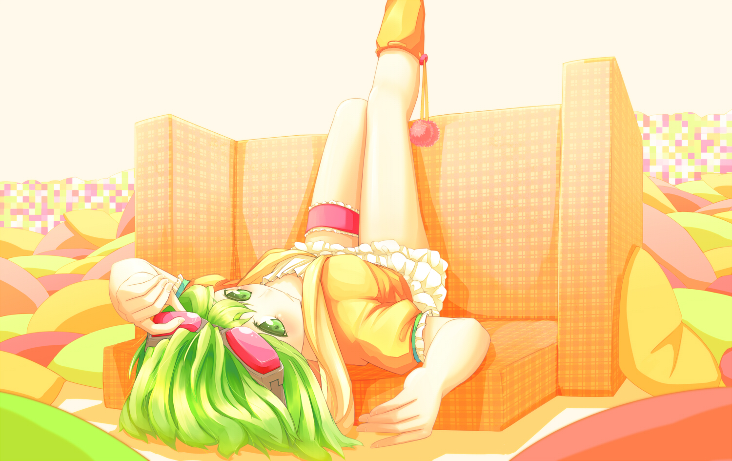 dararito, green_eyes, green_hair, gumi, short_hair, vocaloid