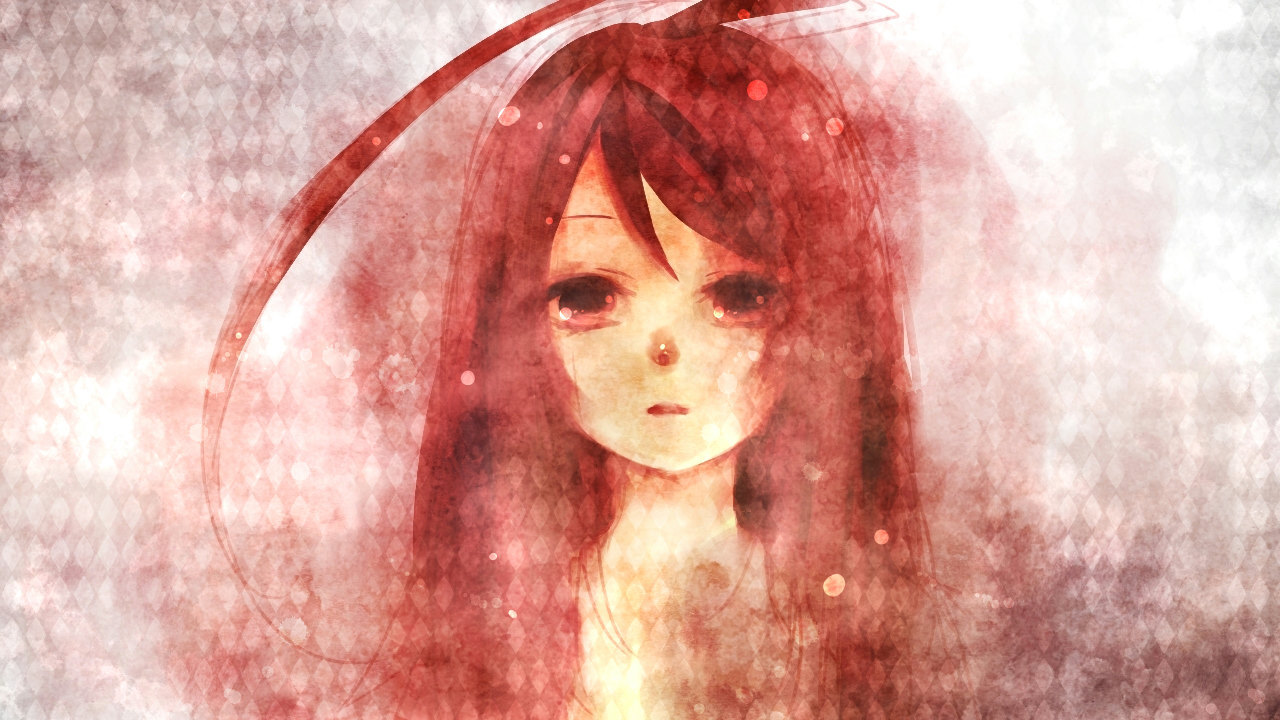 em_(kmkmp), long_hair, miki_(vocaloid), monochrome, red_eyes, red_hair, vocaloid