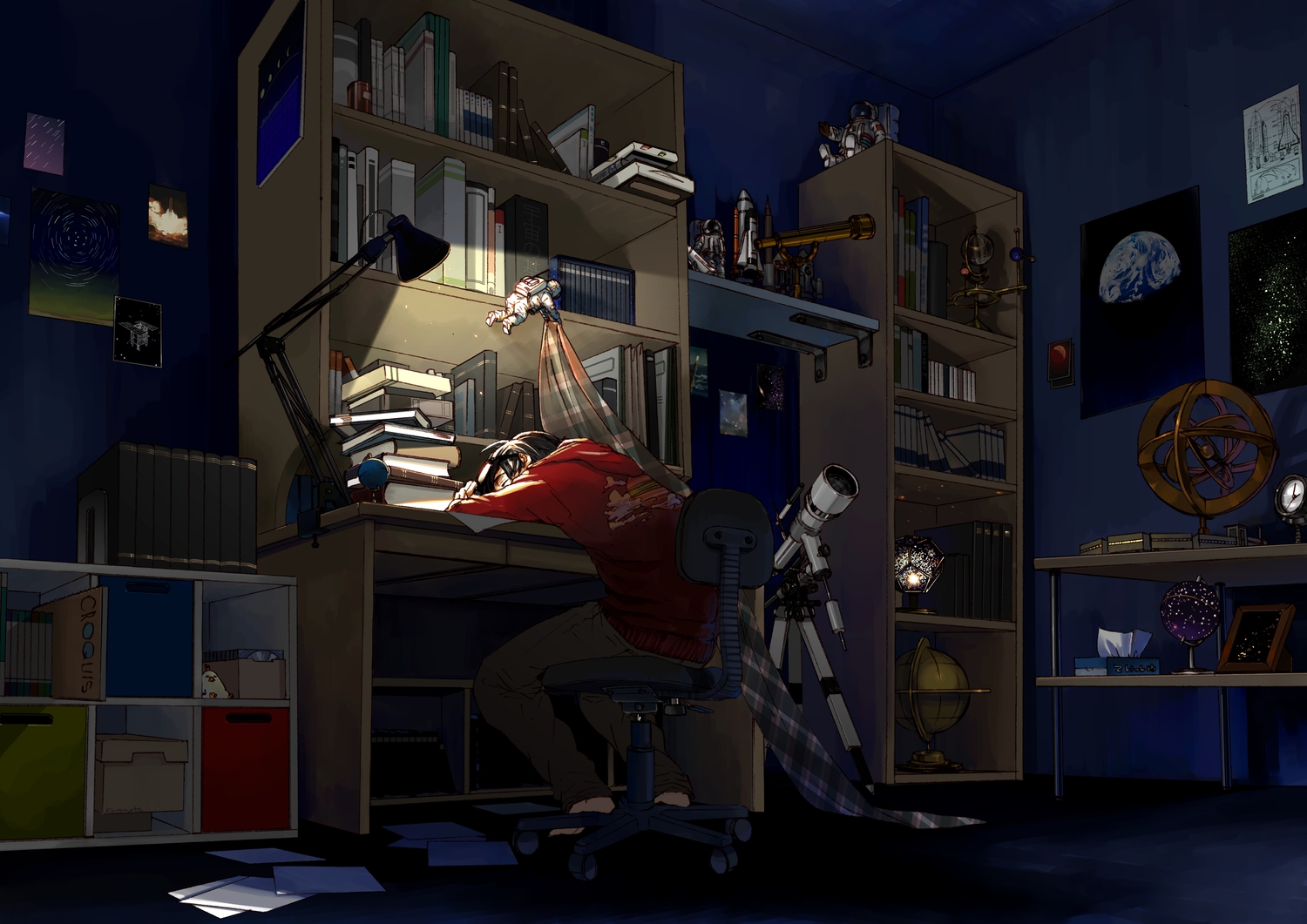 all_male, book, earth, glasses, kurono-kuro, male, original, planet