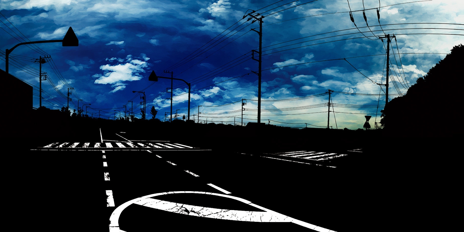 blue, clouds, dark, no_humans, original, scenic, shimei_jien, sky