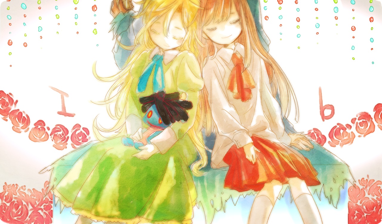 2girls, doll, dress, hii101, ib, ib_(ib), mary_(ib), sleeping