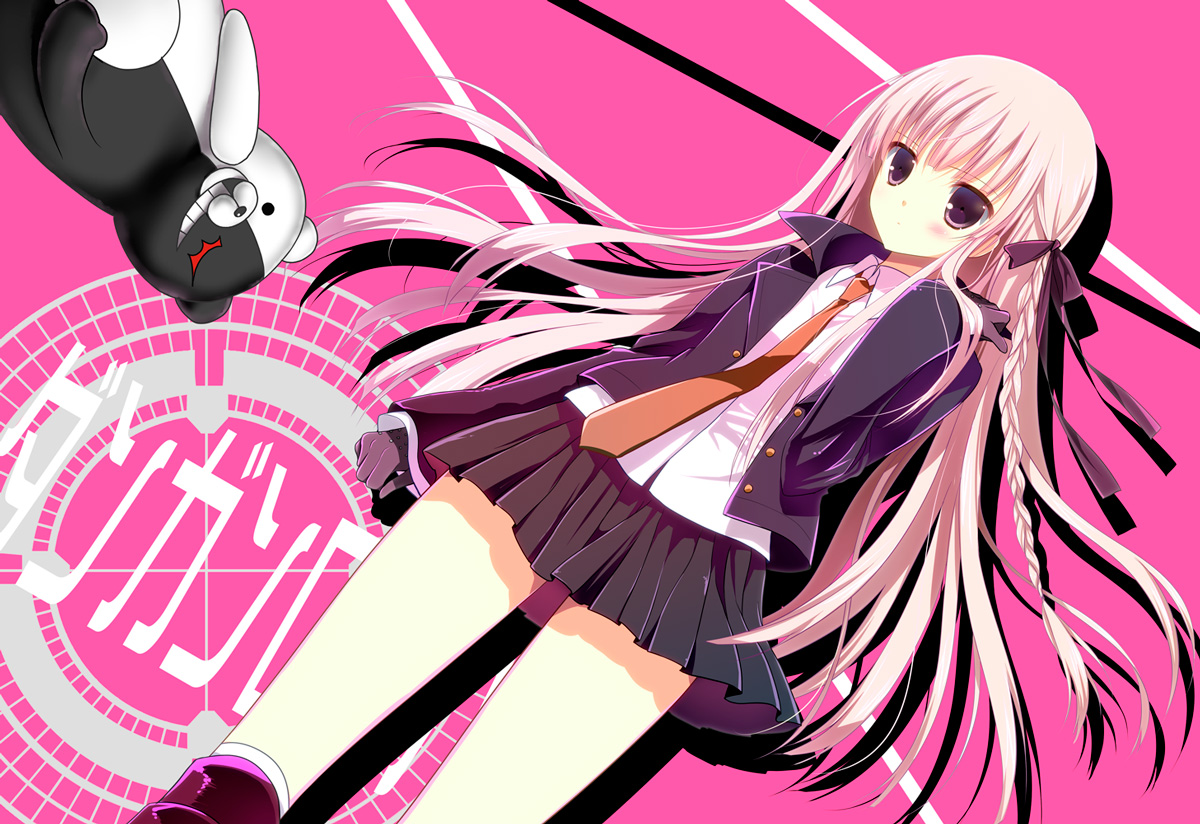dangan-ronpa, jpeg_artifacts, kirigiri_kyouko, school_uniform, shirogane_hina
