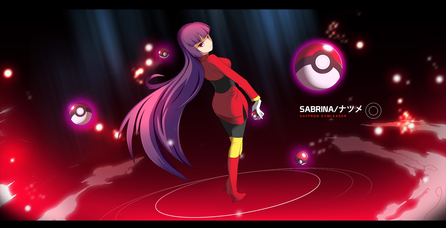 boots, gloves, jpeg_artifacts, long_hair, natsume_(pokemon), pantyhose, pokemon, purple_hair
