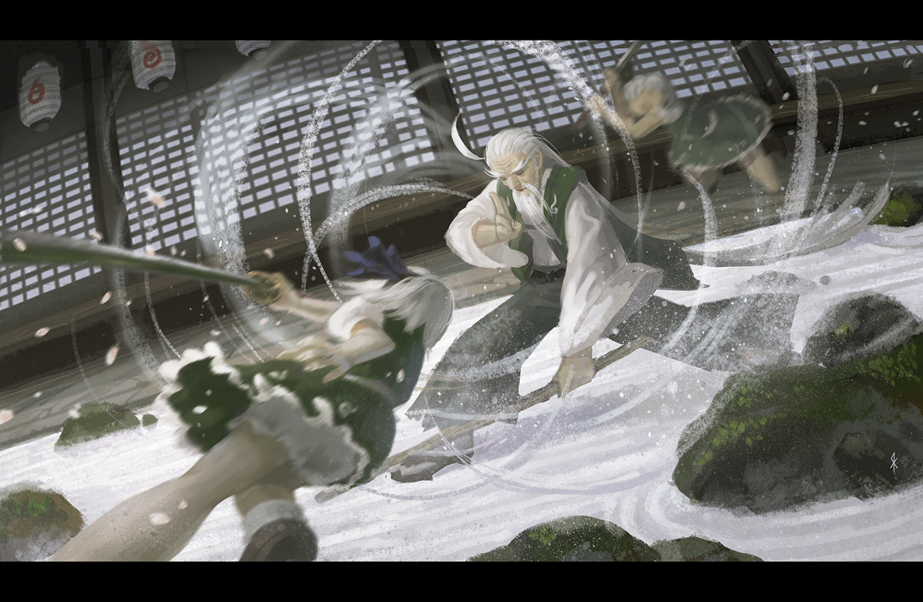 katana, konpaku_youki, konpaku_youmu, seeker, sword, touhou, weapon, white_hair