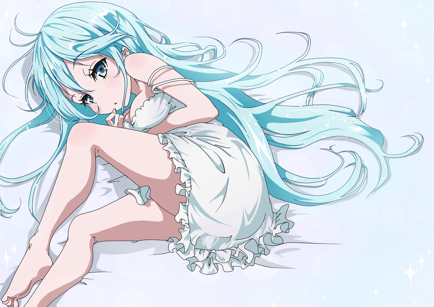 barefoot, denpa_onna_to_seishun_otoko, dress, long_hair, neki_(wakiko), touwa_erio