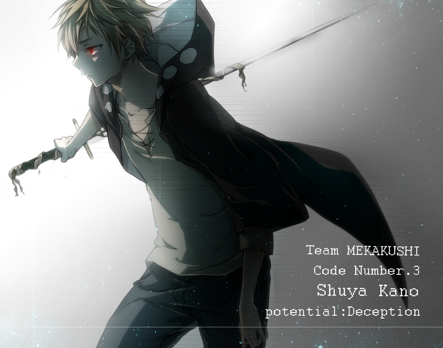 hukkyunzzz, kagerou_project, kano_shuuya, sword, weapon
