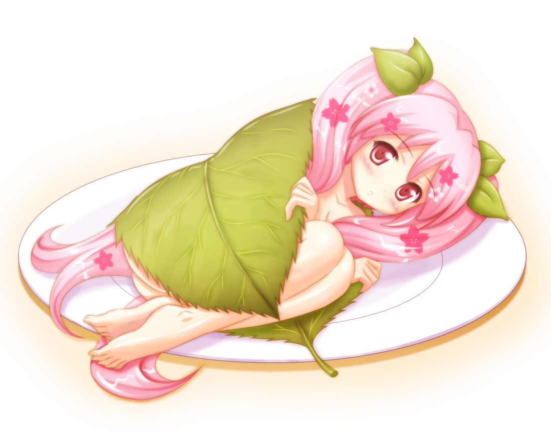 anthropomorphism, hatsune_miku, kishi_nisen, nude, sakura_miku, vocaloid