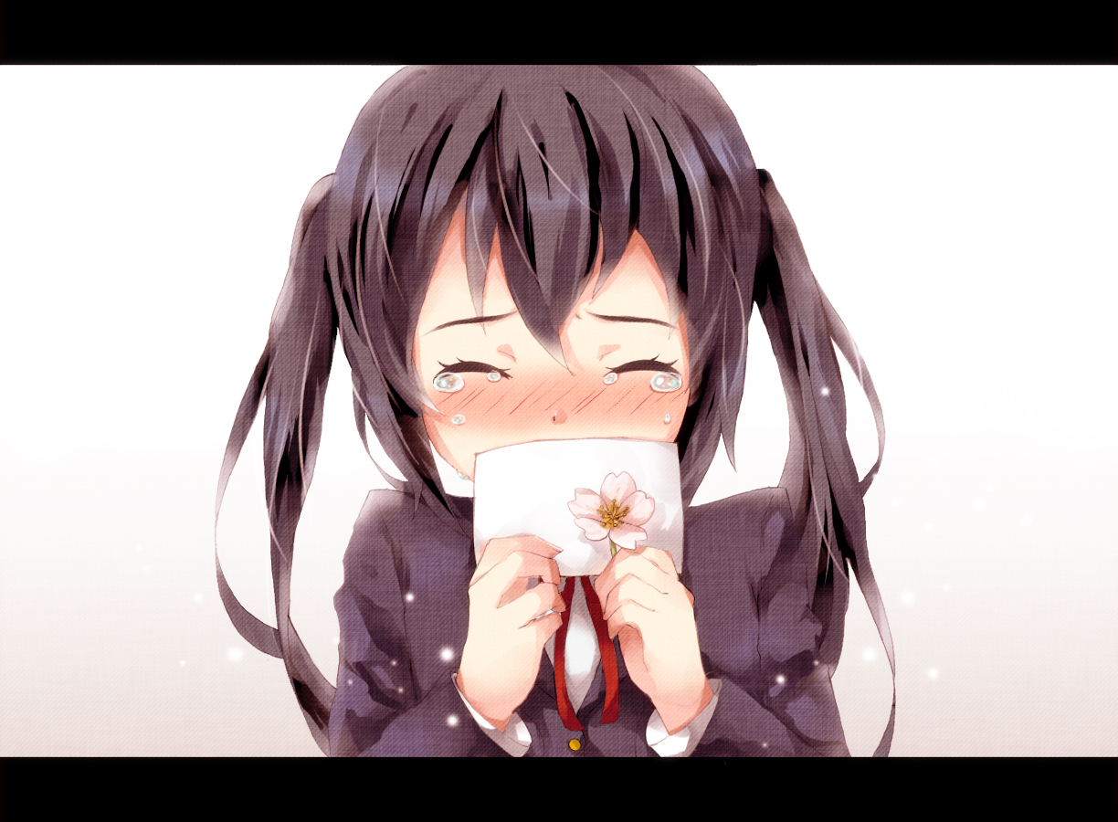 black_hair, crying, k-on!, nakano_azusa, tears, tottsuan, twintails