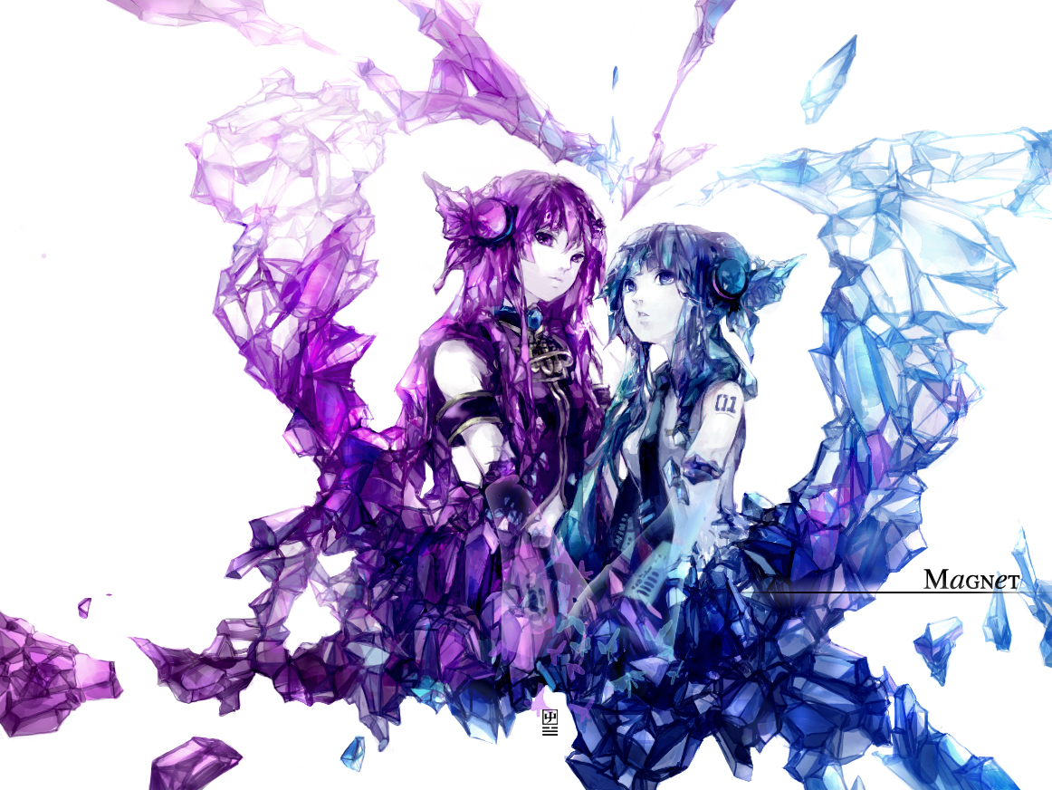 hatsune_miku, magnet_(vocaloid), megurine_luka, oxalicacid, vocaloid