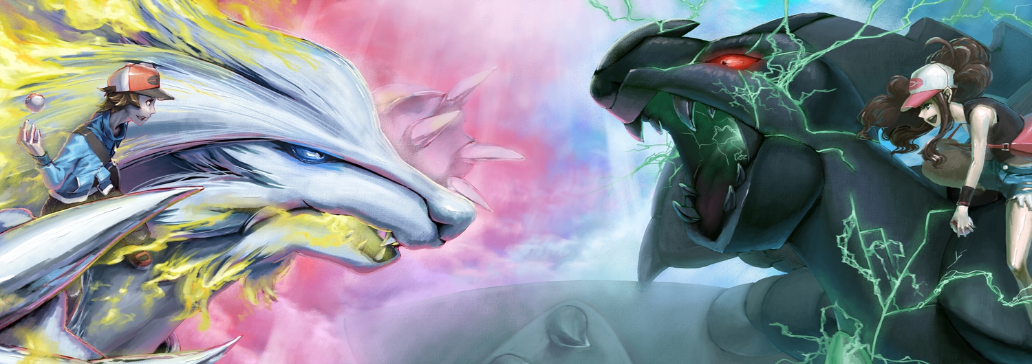 higashiyama_hayato, pokemon, reshiram, touko_(pokemon), touya_(pokemon), zekrom