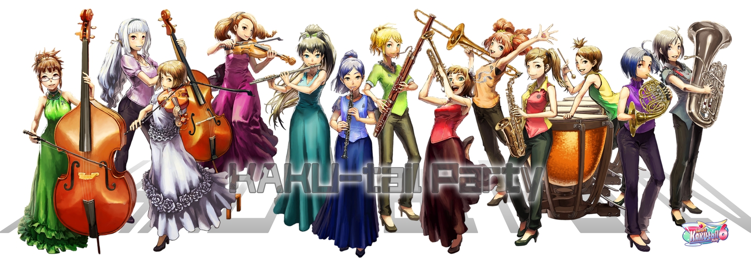 akizuki_ritsuko, amami_haruka, drums, flute, futami_ami, futami_mami, ganaha_hibiki, group