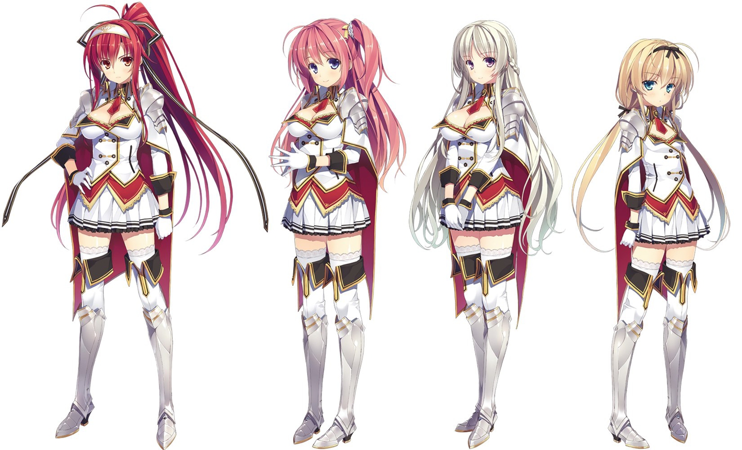 armor, breasts, cleavage, jyukishi_cutie_bullet, minami_mayu, school_uniform, tagme, thighhighs, white, yuuki_hagure