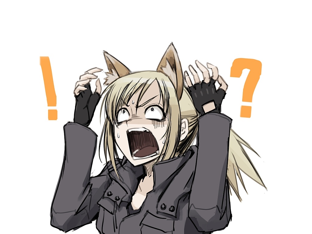 animal_ears, blonde_hair, foxgirl, gloves, hellshock, original, ponytail, suzumi_(hellshock)
