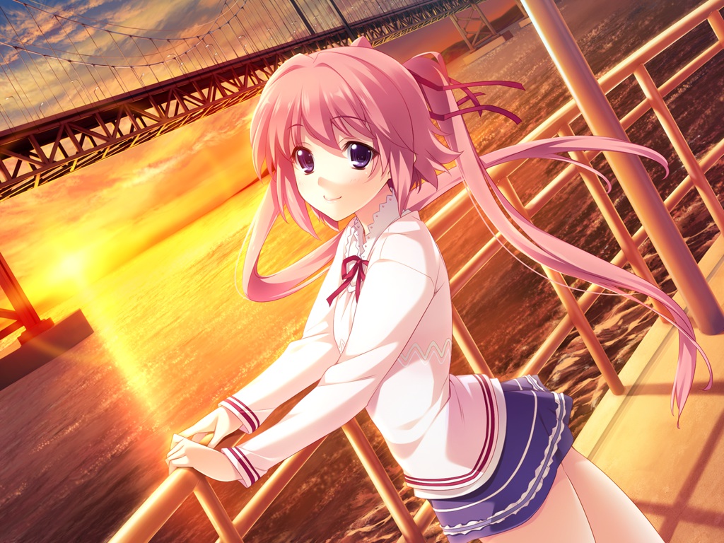 game_cg, iizuki_tasuku, long_hair, lovely_x_cation, lovely_x_cation_2, nirasaki_hinata, pink_hair, skirt