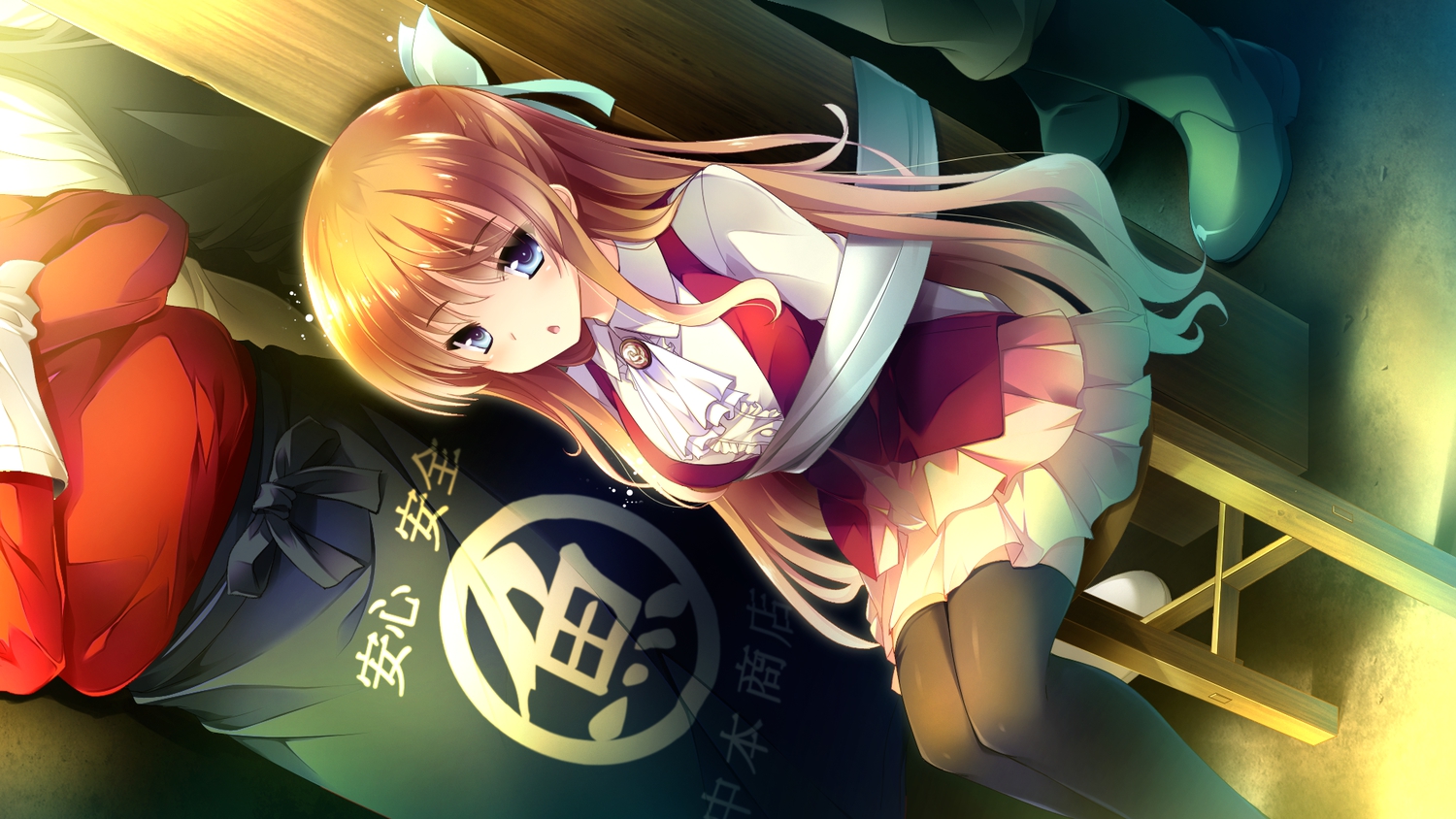 blonde_hair, blue_eyes, ensemble_(company), game_cg, long_hair, mutou_kurihito, naname_nanami, ojousama_wa_gokigen_naname