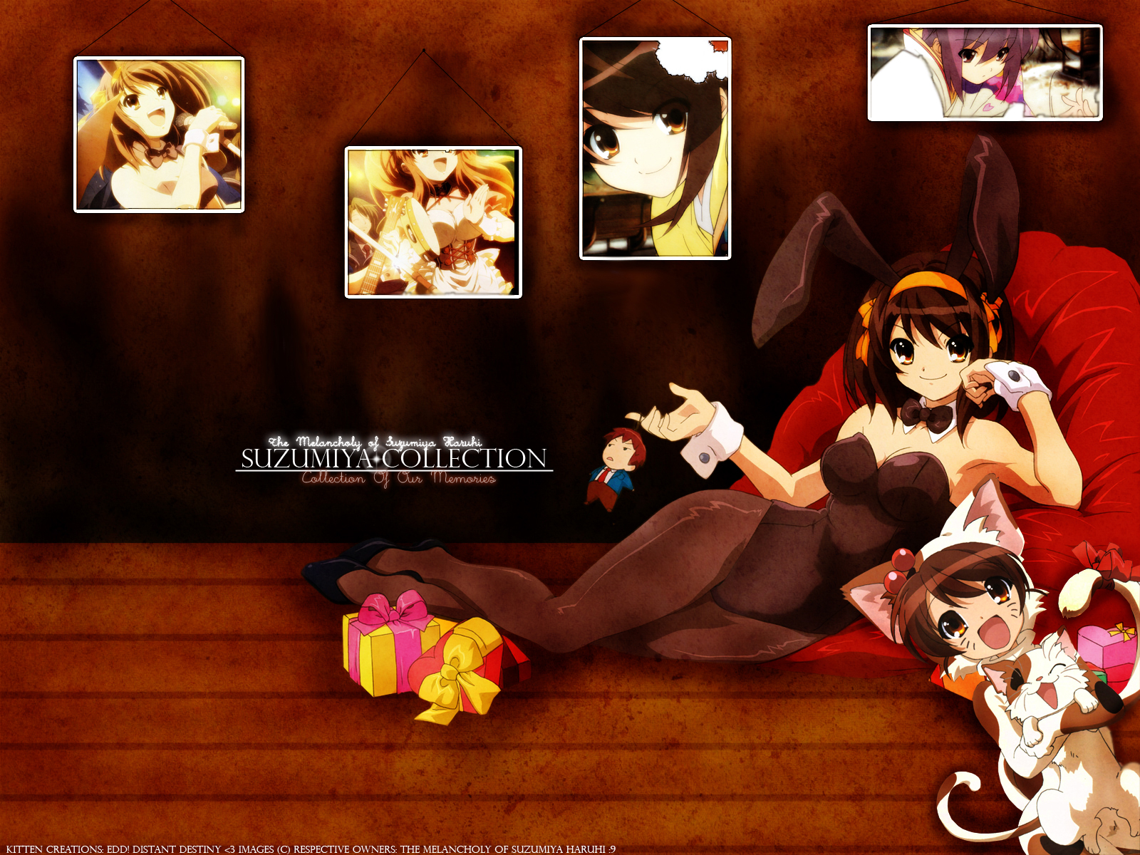 animal_ears, asahina_mikuru, bunny_ears, bunnygirl, kyon, kyon_no_imouto, leotard, nagato_yuki