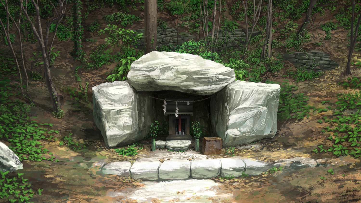 forest, grass, leaves, no_humans, original, realistic, sakais3211, scenic