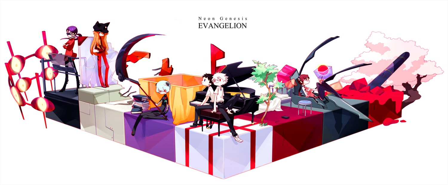 ayanami_rei, ikari_shinji, judy6241, katsuragi_misato, makinami_mari_illustrious, nagisa_kaworu, neon_genesis_evangelion, soryu_asuka_langley