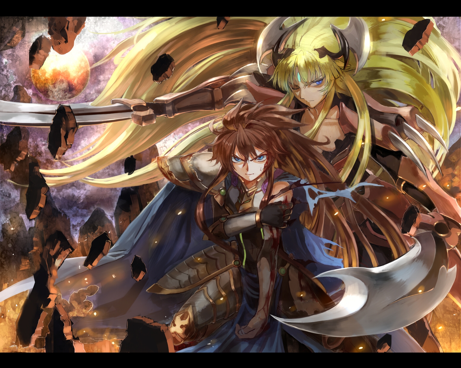 all_male, armor, cardfight!!_vanguard, male, sword, ultimate_asuka, weapon, wink