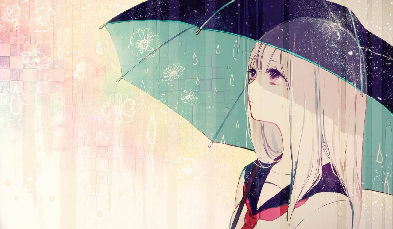 original, rain, school_uniform, sleetfalls, umbrella, water