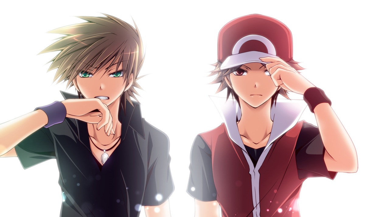 all_male, brown_hair, green_eyes, hat, male, mayokichi, necklace, ookido_green