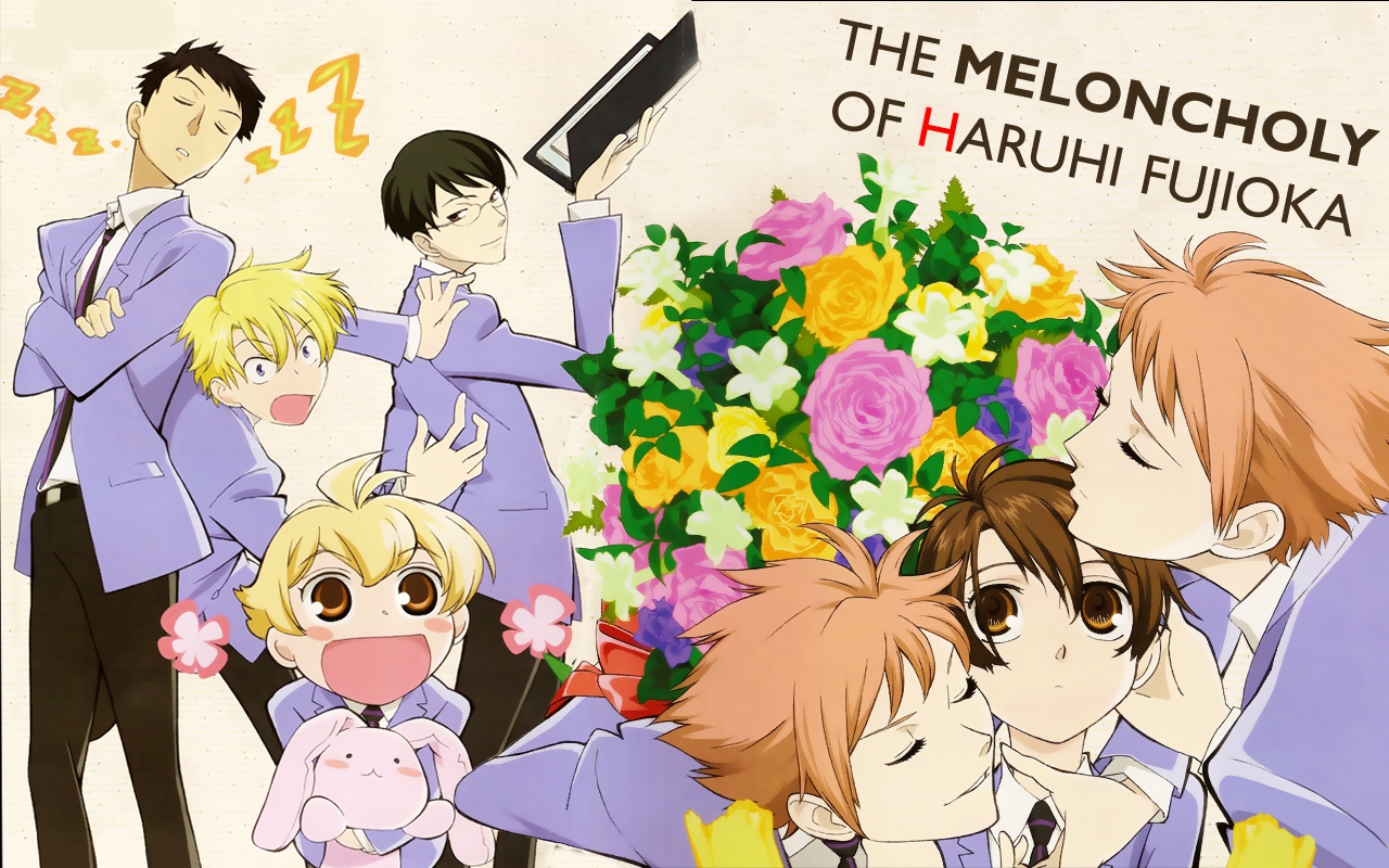 fujioka_haruhi, haninozuka_mitsukuni, hitachiin_hikaru, hitachiin_kaoru, morinozuka_takashi, ootori_kyoya, ouran_koukou_host_club, suou_tamaki