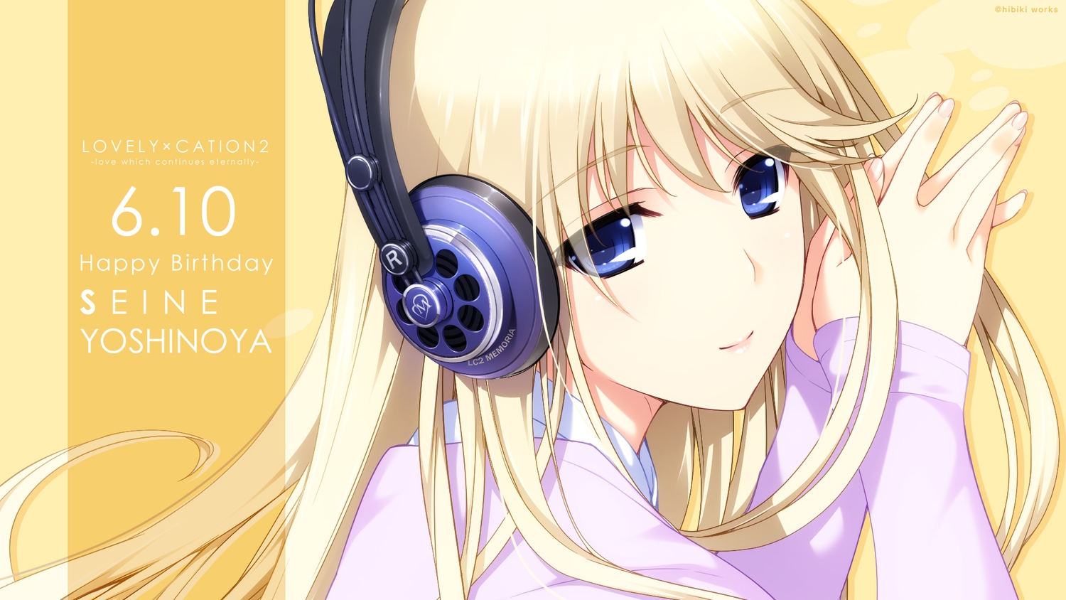 akatsuki-works, blonde_hair, blue_eyes, close, headphones, iizuki_tasuku, long_hair, lovely_x_cation_2