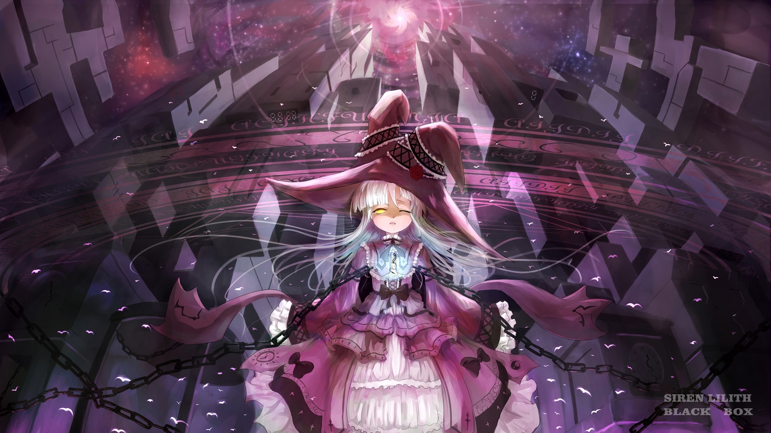 chain, flowers, hat, original, rose, undeedking, white_hair, wink