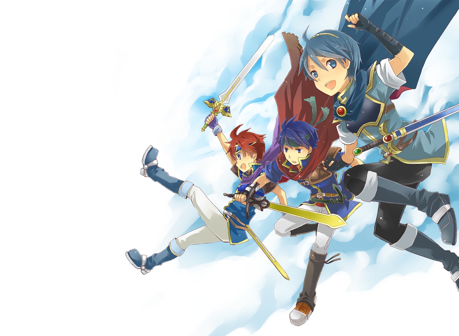 all_male, armor, boots, cape, clouds, fire_emblem, ike_(fire_emblem), jpeg_artifacts