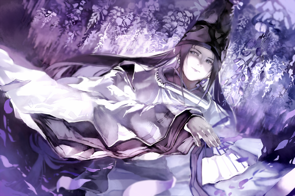 all_male, fan, fujiwara_no_sai, hikaru_no_go, male, monochrome, purple, r04315