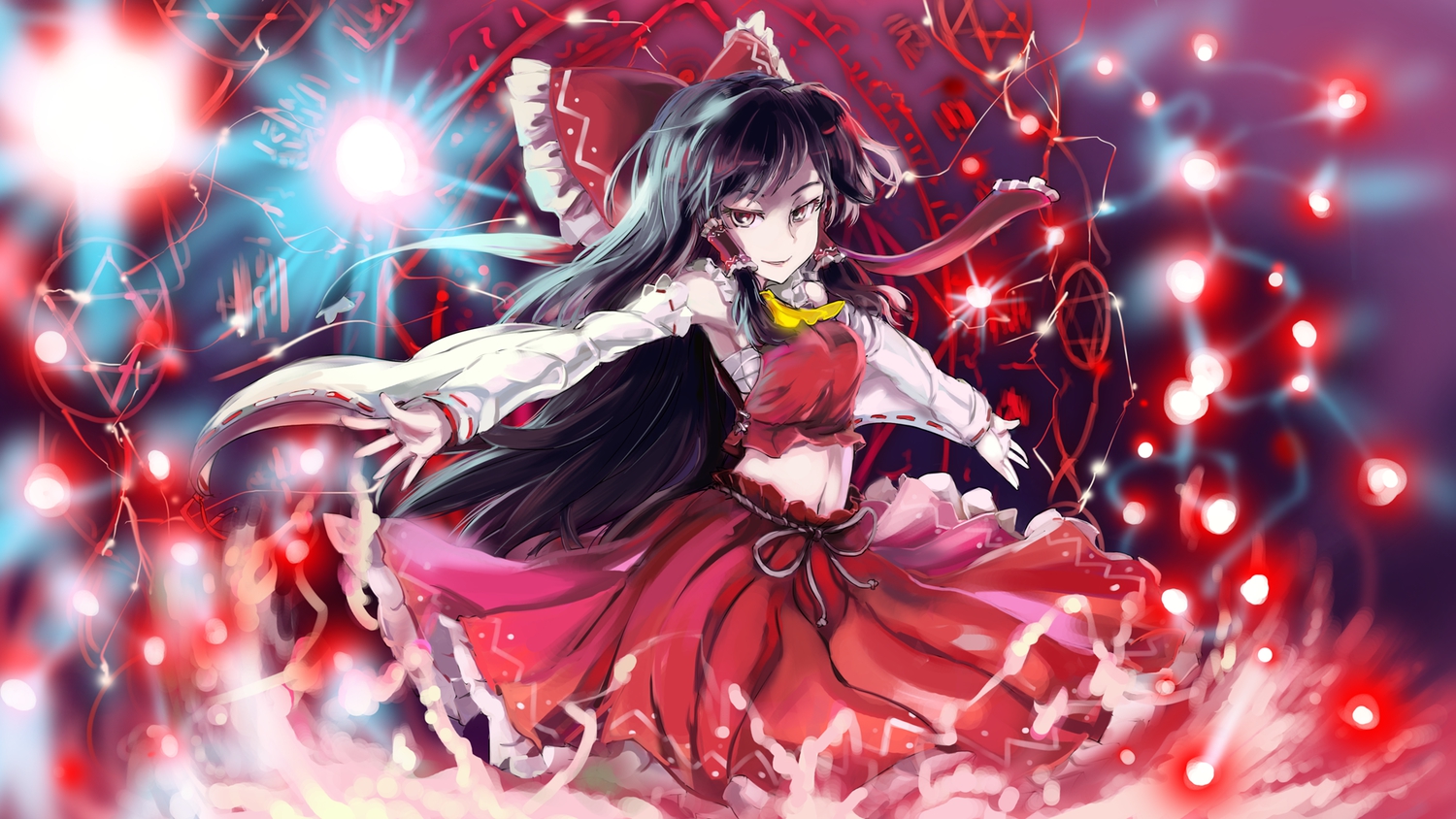 hakurei_reimu, japanese_clothes, magic, miko, sinzan, touhou