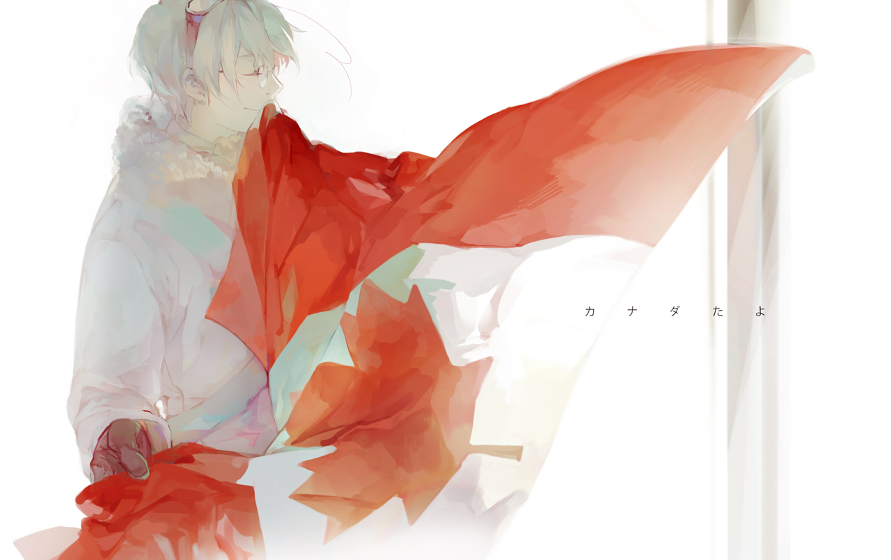 all_male, anthropomorphism, axis_powers_hetalia, canada_(hetalia), glasses, goggles, male, nineo, white, white_hair