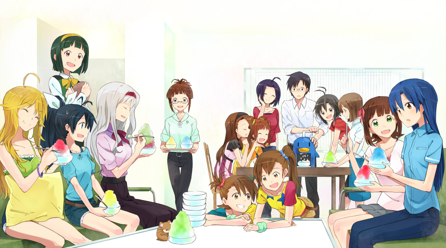 akizuki_ritsuko, amami_haruka, futami_ami, futami_mami, ganaha_hibiki, group, hagiwara_yukiho, hamuzou