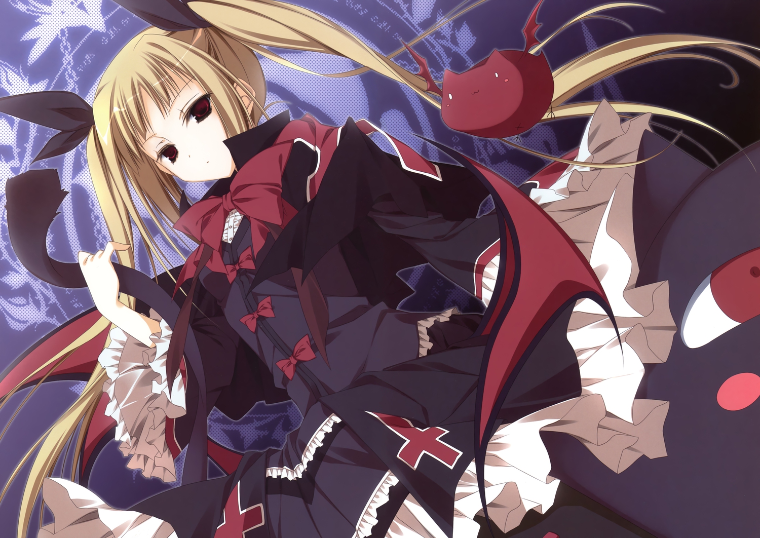 blazblue, dress, inugami_kira, long_hair, rachel_alucard, scan, twintails
