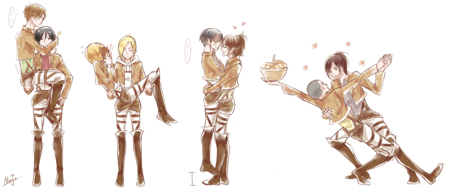 annie_leonhardt, armin_arlert, conny_springer, eren_jaeger, gdxmn_xy, hanji_zoe, levi_ackerman, mikasa_ackerman, sasha_browse, shingeki_no_kyojin